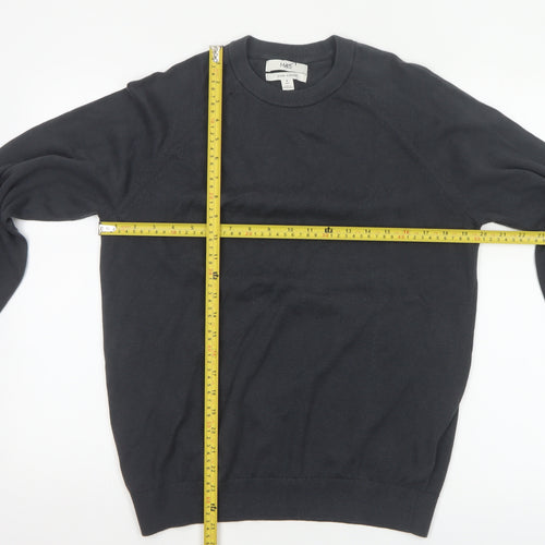 Marks and Spencer Men Black M Pure Cotton Crew Neck Pullover Jumper