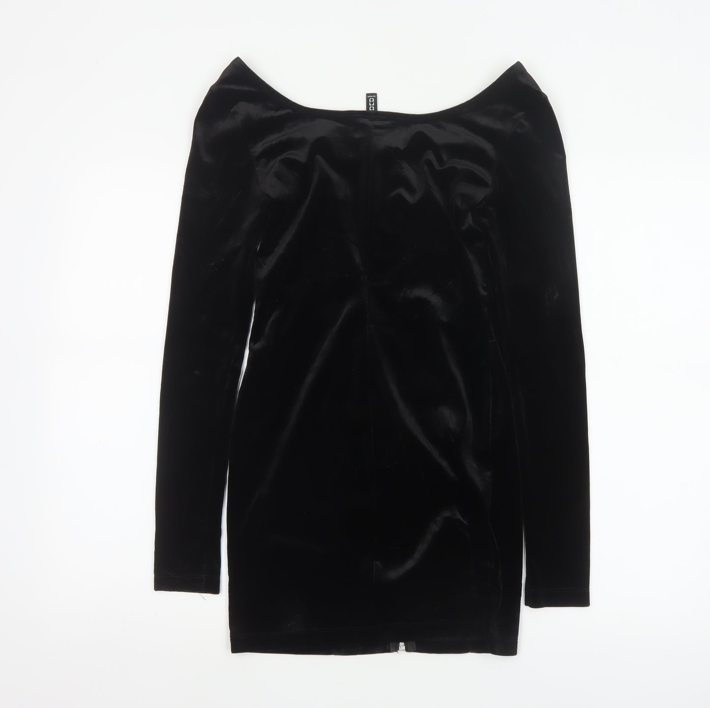 Divided by H&M Women’s Black UK 6 Bodycon Mini Velvet Zip Dress
