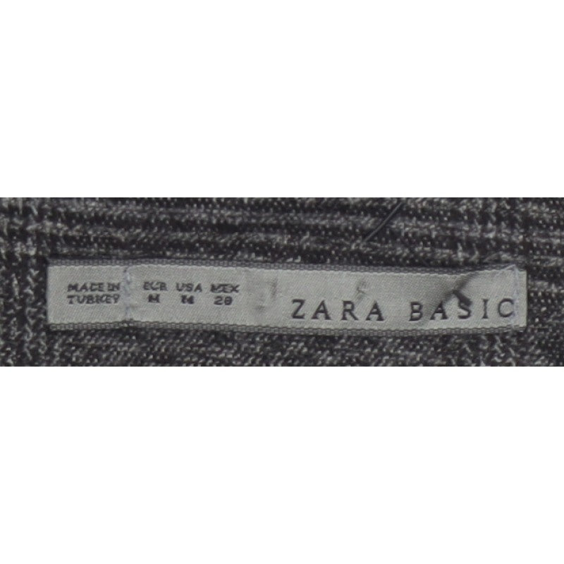Additional view of Zara Basic Women Grey M Sheath Knee Length Check Sleeveless Work Dress