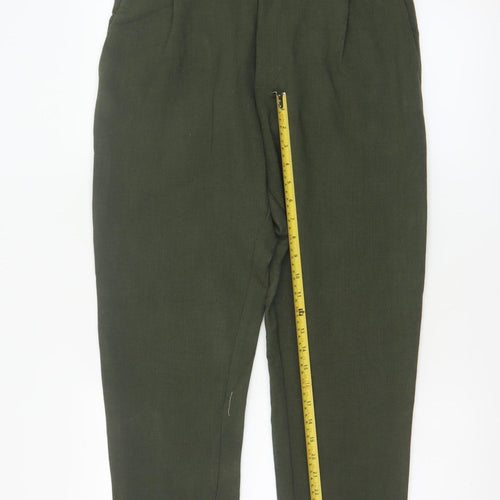 Weekday Women’s Green UK 20 Tapered Tailored Trousers Pockets
