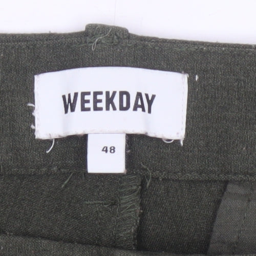 Weekday Women’s Green UK 20 Tapered Tailored Trousers Pockets