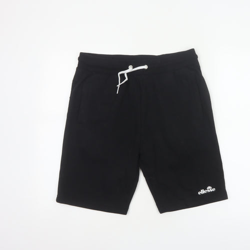 Ellesse Men’s Black S Sweat Shorts Drawstring Logo Pockets
