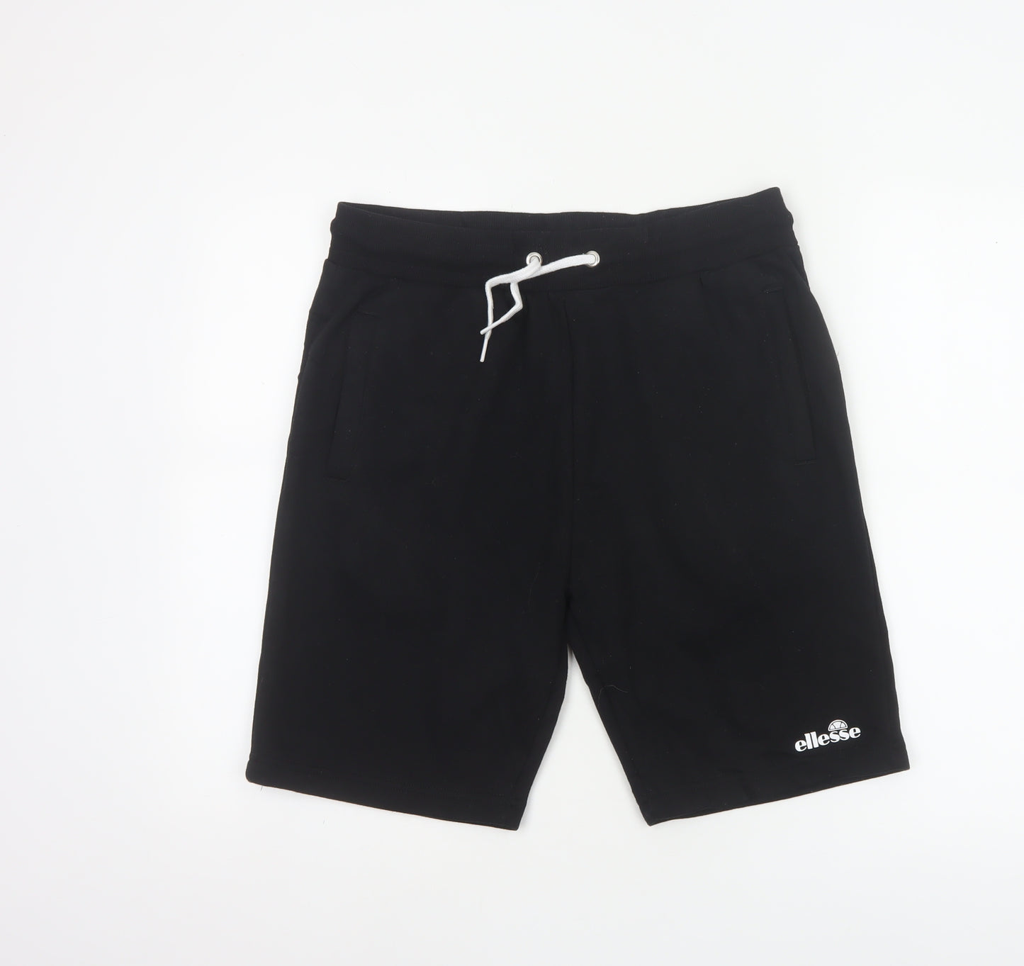 Ellesse Men’s Black S Sweat Shorts Drawstring Logo Pockets