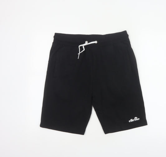 Ellesse Men’s Black S Sweat Shorts Drawstring Logo Pockets