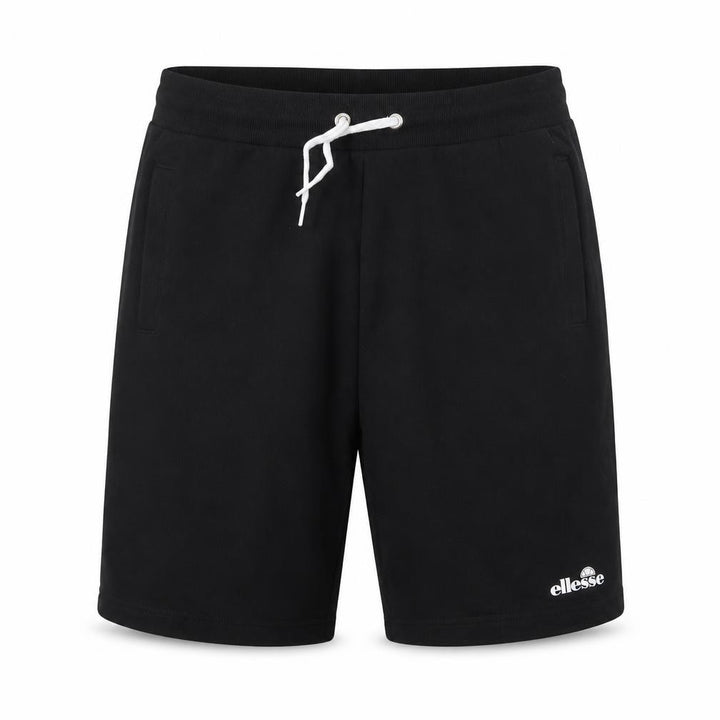 Front view of Ellesse Men’s Black S Sweat Shorts Drawstring Logo Pockets