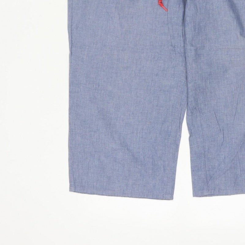 Additional view of Kickers Women’s Blue, size UK 14, Chambray Cropped Straight Trousers