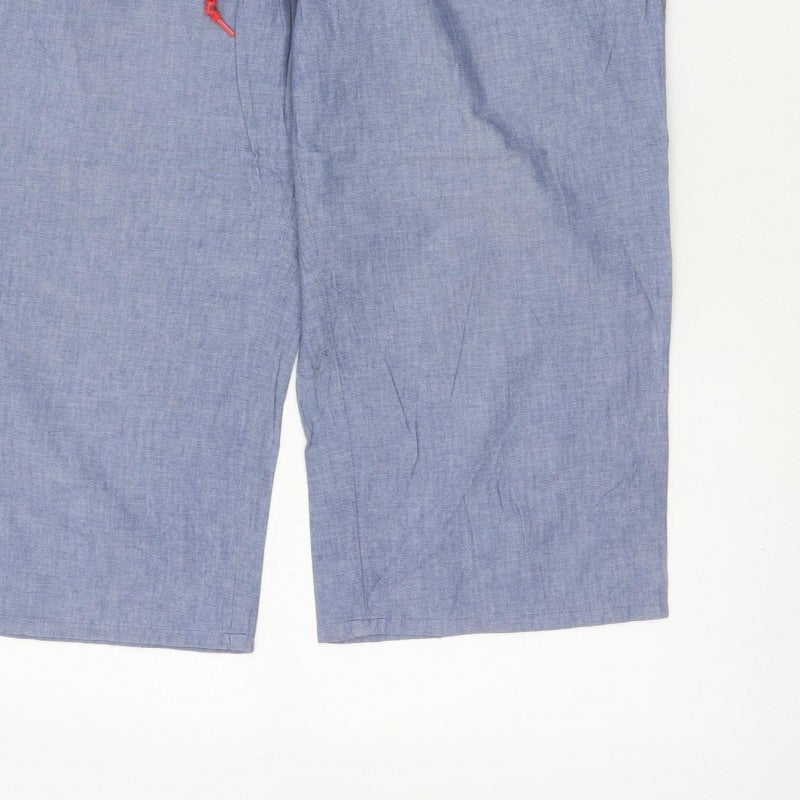 Additional view of Kickers Women’s Blue, size UK 14, Chambray Cropped Straight Trousers