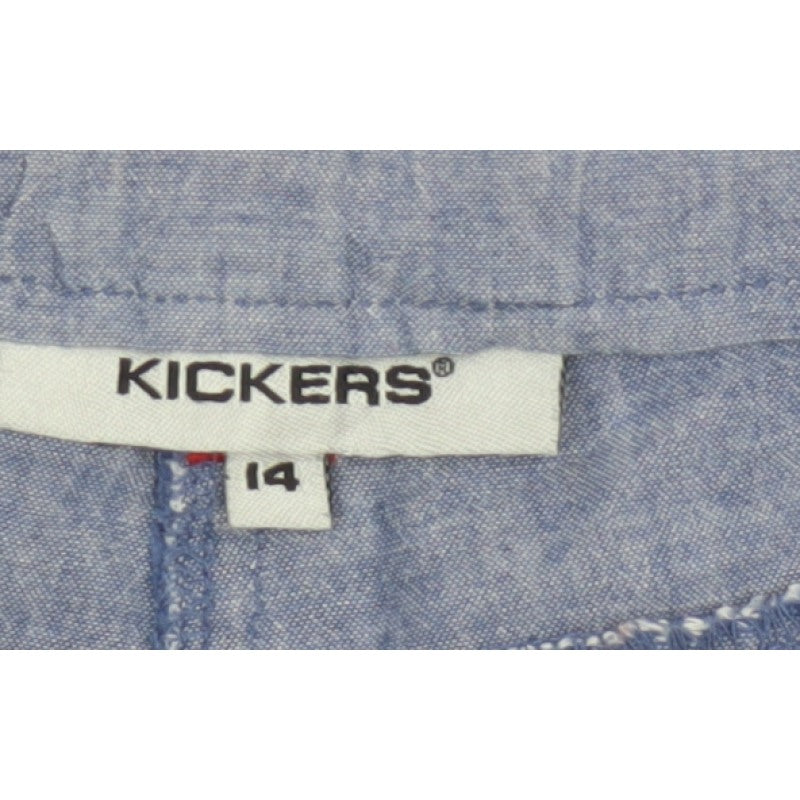 Additional view of Kickers Women’s Blue, size UK 14, Chambray Cropped Straight Trousers