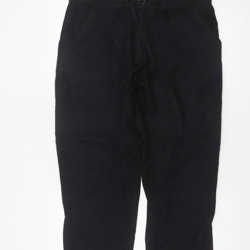 Next Women’s Black UK 12R Linen Blend Ankle Tapered Trousers