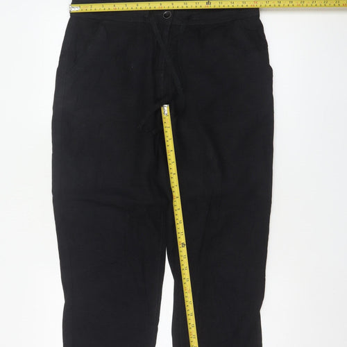 Next Women’s Black UK 12R Linen Blend Ankle Tapered Trousers