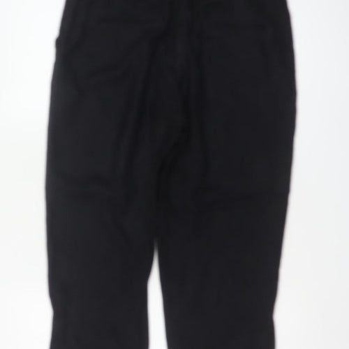 Next Women’s Black UK 12R Linen Blend Ankle Tapered Trousers
