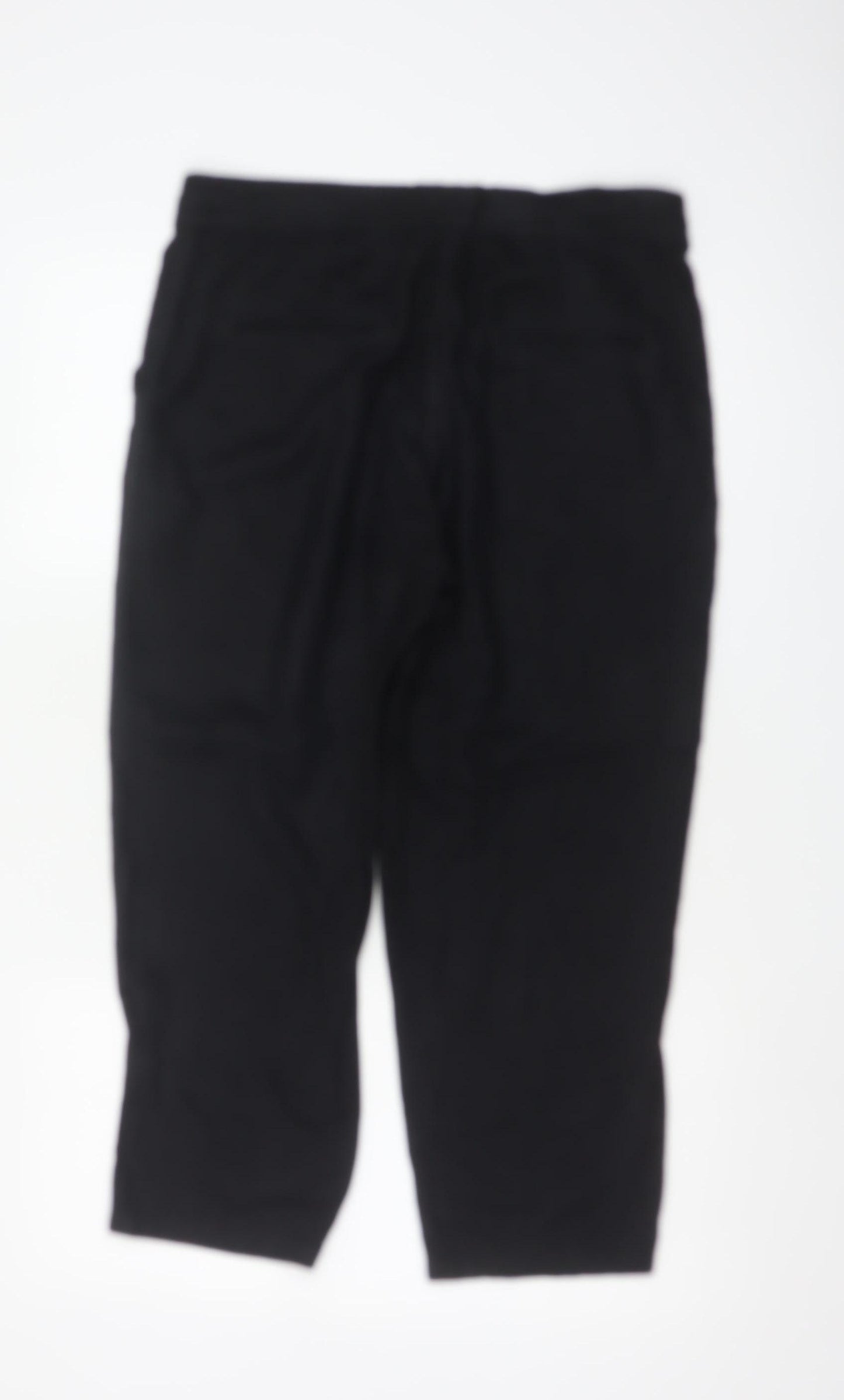 Next Women’s Black UK 12R Linen Blend Ankle Tapered Trousers