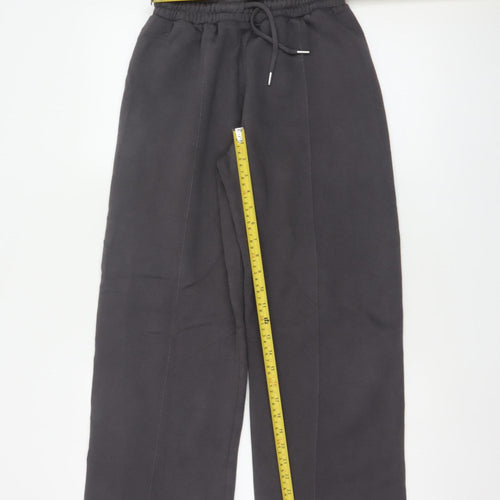 Rising Women’s Black XS Wide Leg Fleece Jogger Trousers Drawstring