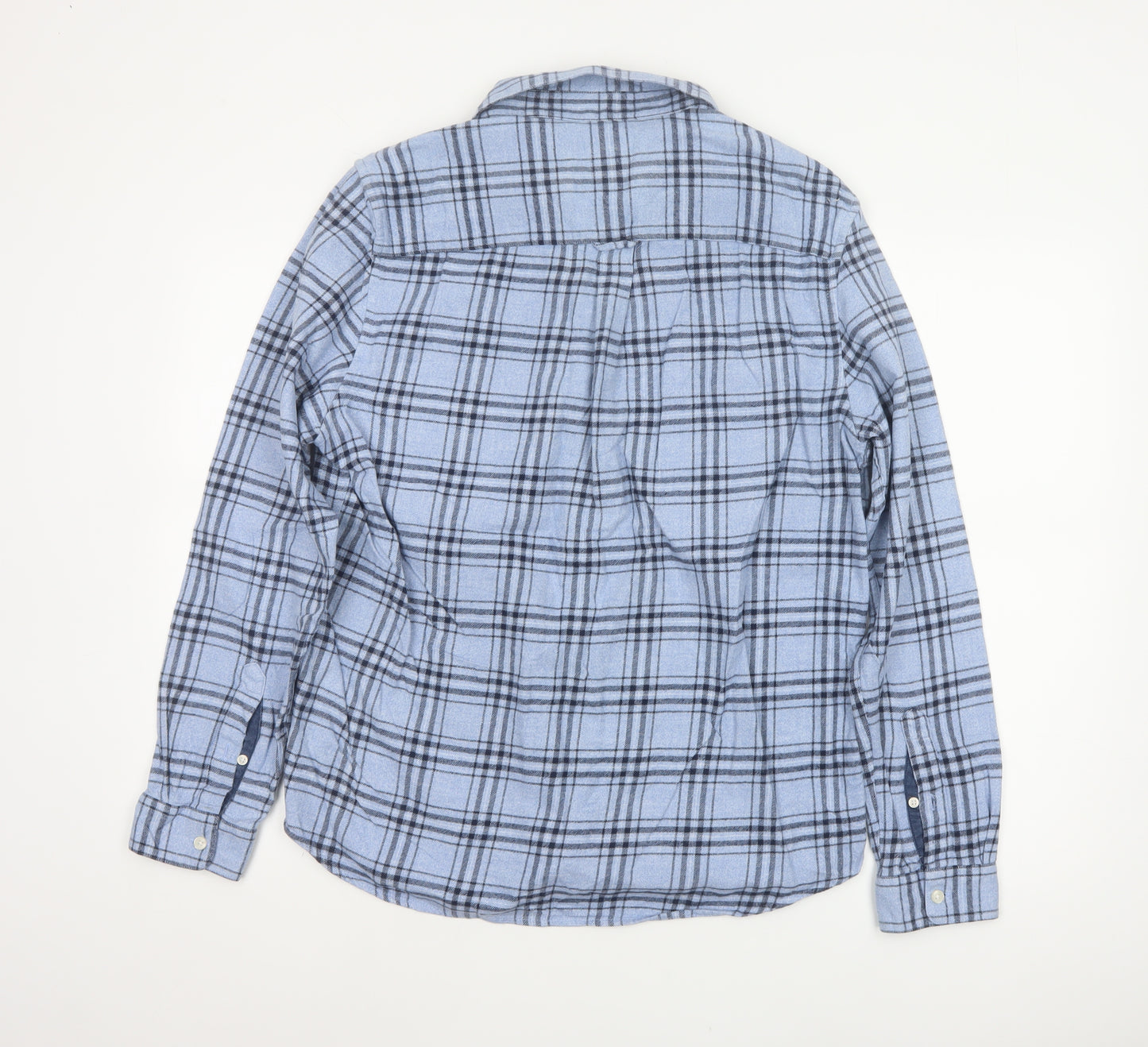 Burton Menswear London Men's Blue L Plaid Flannel Button-Up Shirt