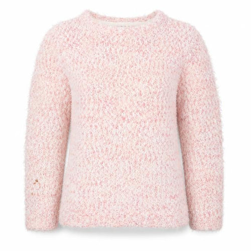 YD Girls Pink & White Fluffy Knit Pullover Jumper 12-13 Years 158cm