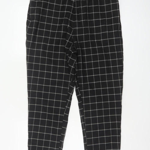 New Look Men Black Check Trousers UK 36R Regular Tapered
