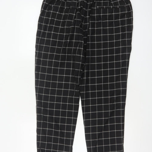 New Look Men Black Check Trousers UK 36R Regular Tapered
