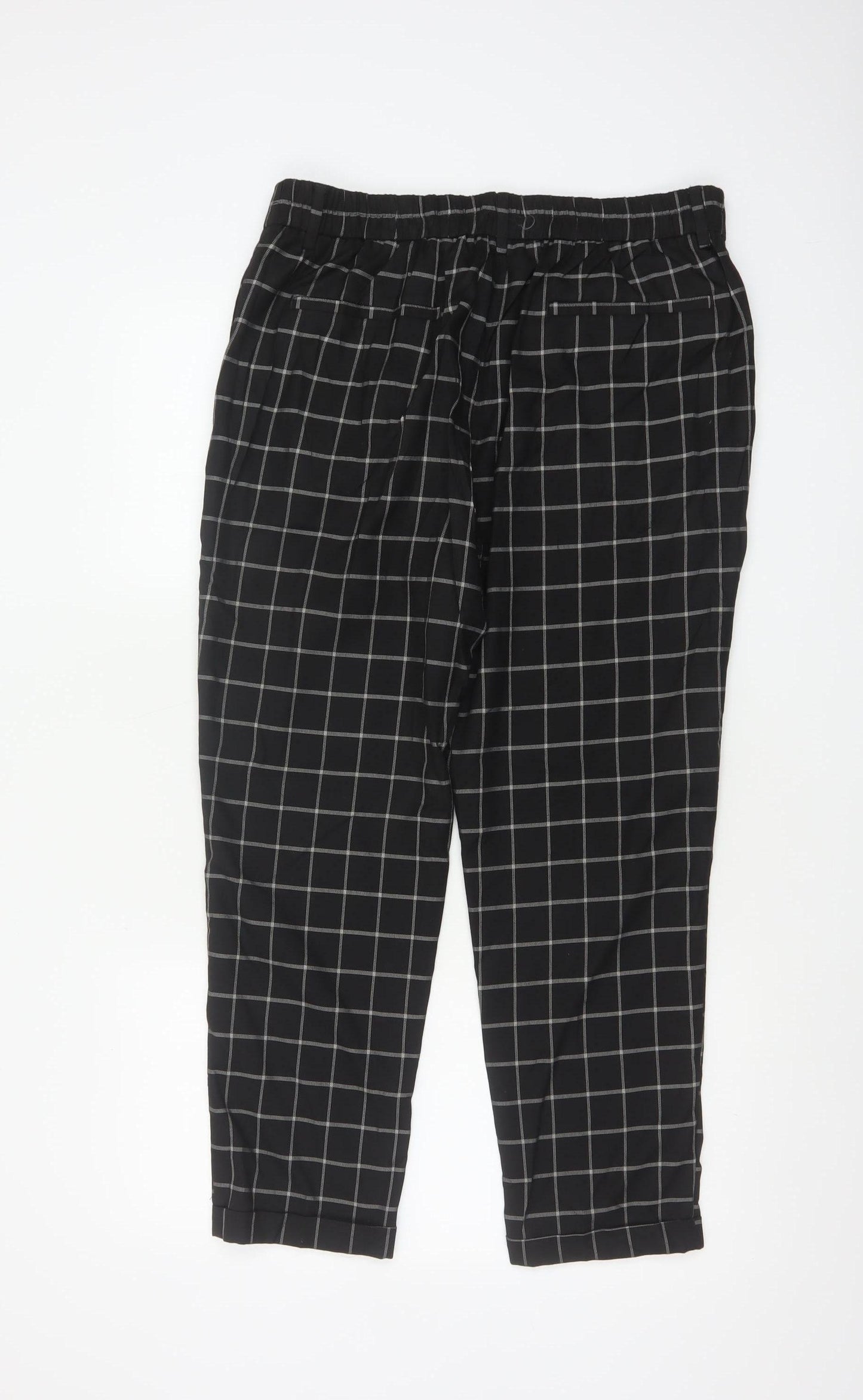 New Look Men Black Check Trousers UK 36R Regular Tapered
