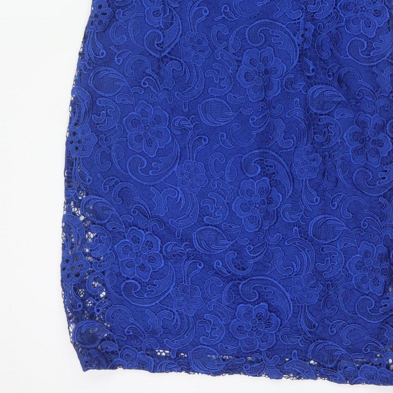 Myleene Klass Women Blue UK 18 Lace Sheath Knee Length Occasion Dress
