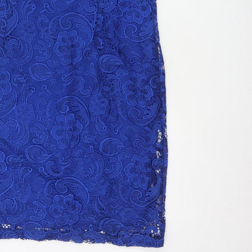 Myleene Klass Women Blue UK 18 Lace Sheath Knee Length Occasion Dress