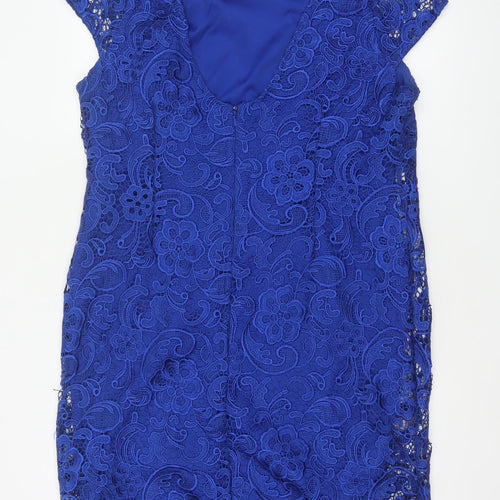 Myleene Klass Women Blue UK 18 Lace Sheath Knee Length Occasion Dress