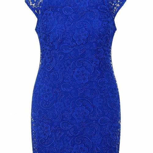 Myleene Klass Women Blue UK 18 Lace Sheath Knee Length Occasion Dress