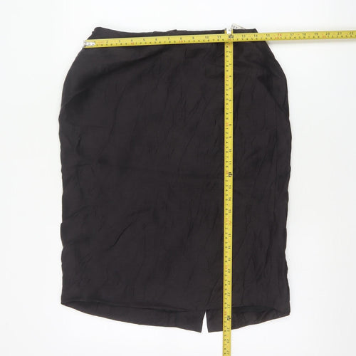 Minuet Women’s Black UK 12 Linen Pencil Knee Length Skirt