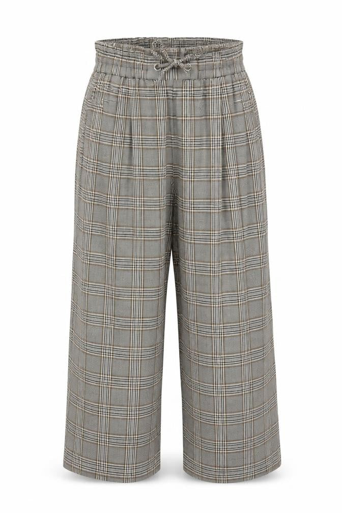 Topshop Women Grey Plaid Paperbag Tapered Trousers UK 10