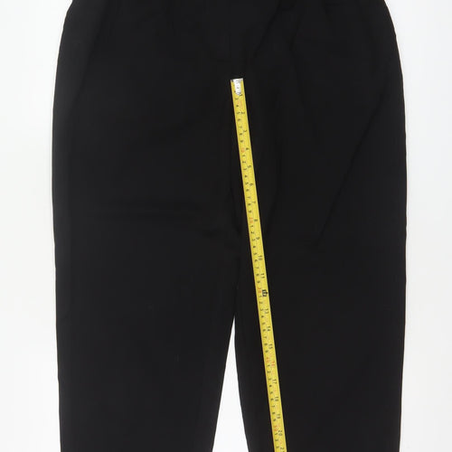 H&M Women's Black UK 12 High Rise Pleated Tapered Trousers