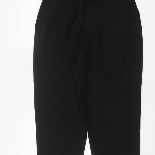 H&M Women's Black UK 12 High Rise Pleated Tapered Trousers