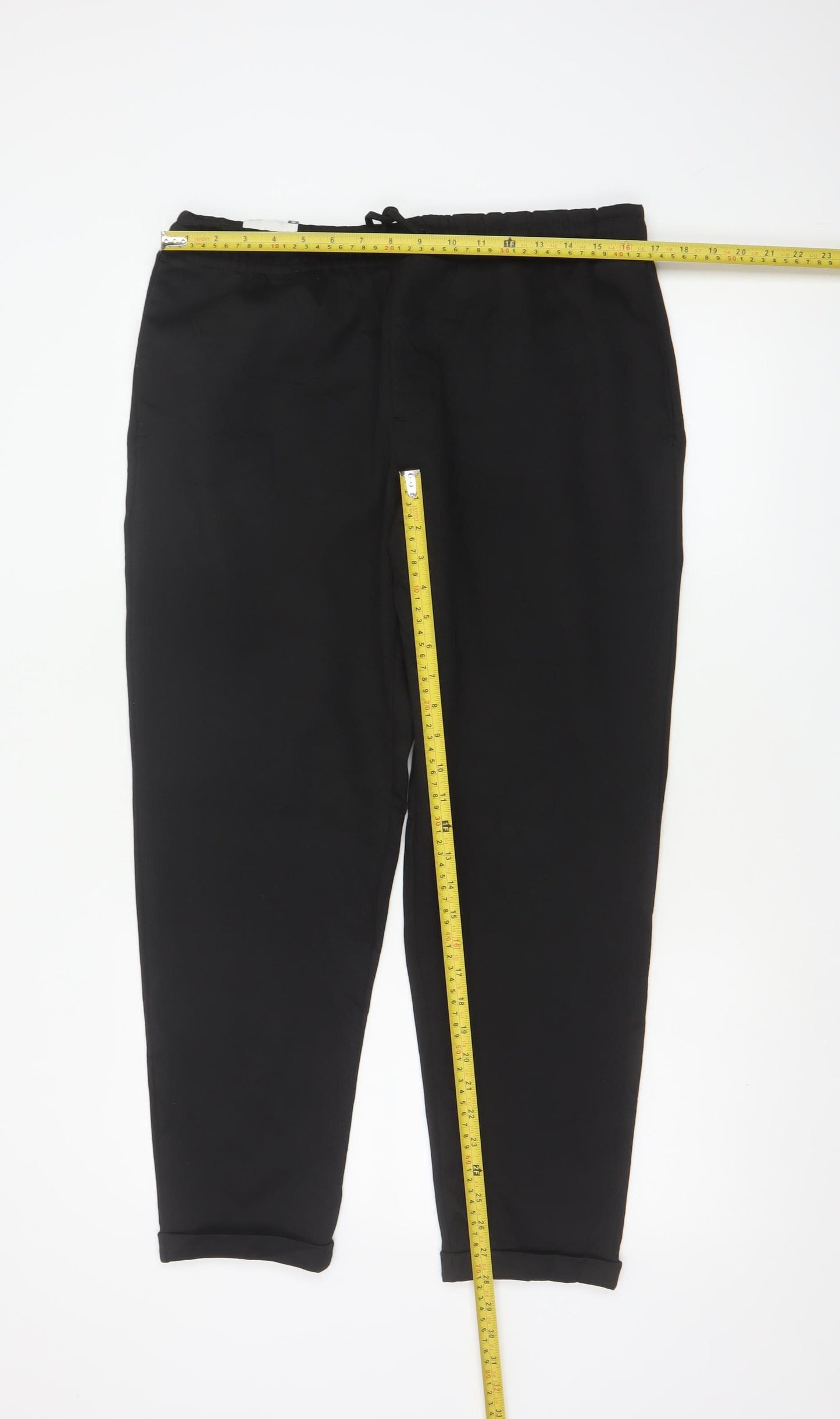 Zara Men’s Black M 31 Jogger Knit Tapered Drawstring Trousers