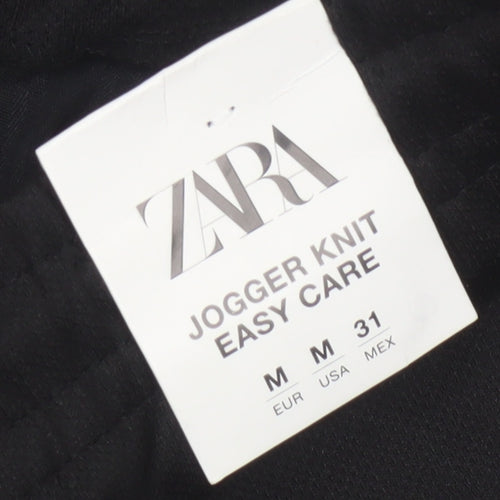 Zara Men’s Black M 31 Jogger Knit Tapered Drawstring Trousers