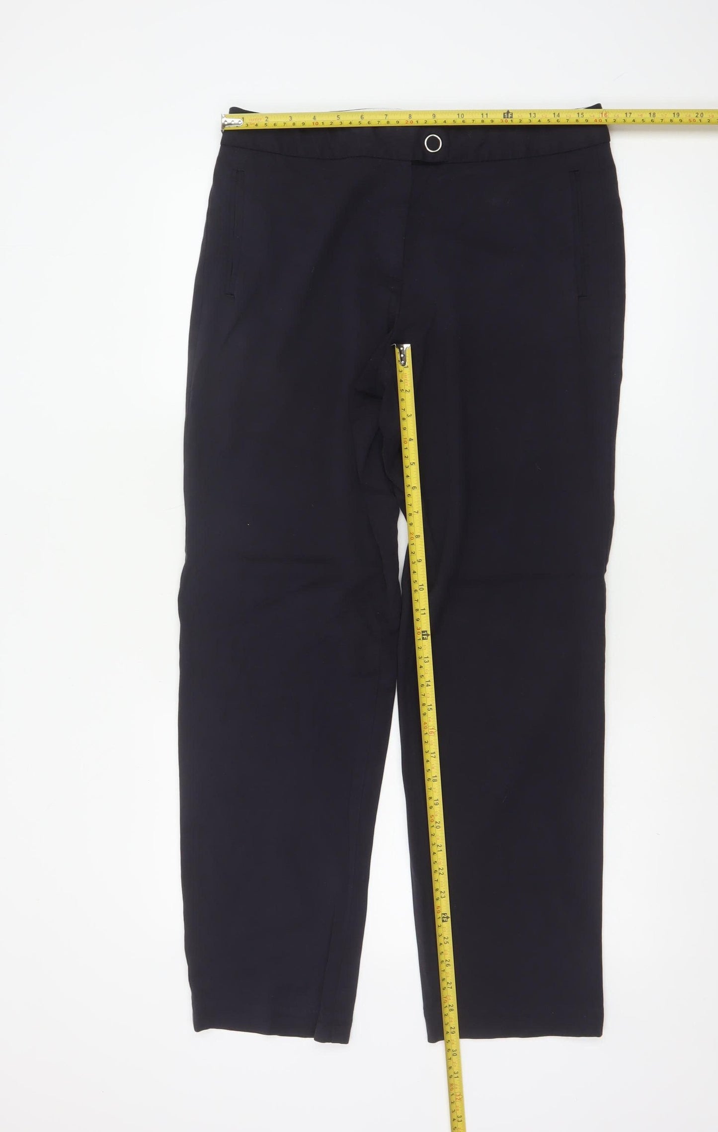 Marks and Spencer Women’s Navy Blue UK 12 Straight Work Trousers