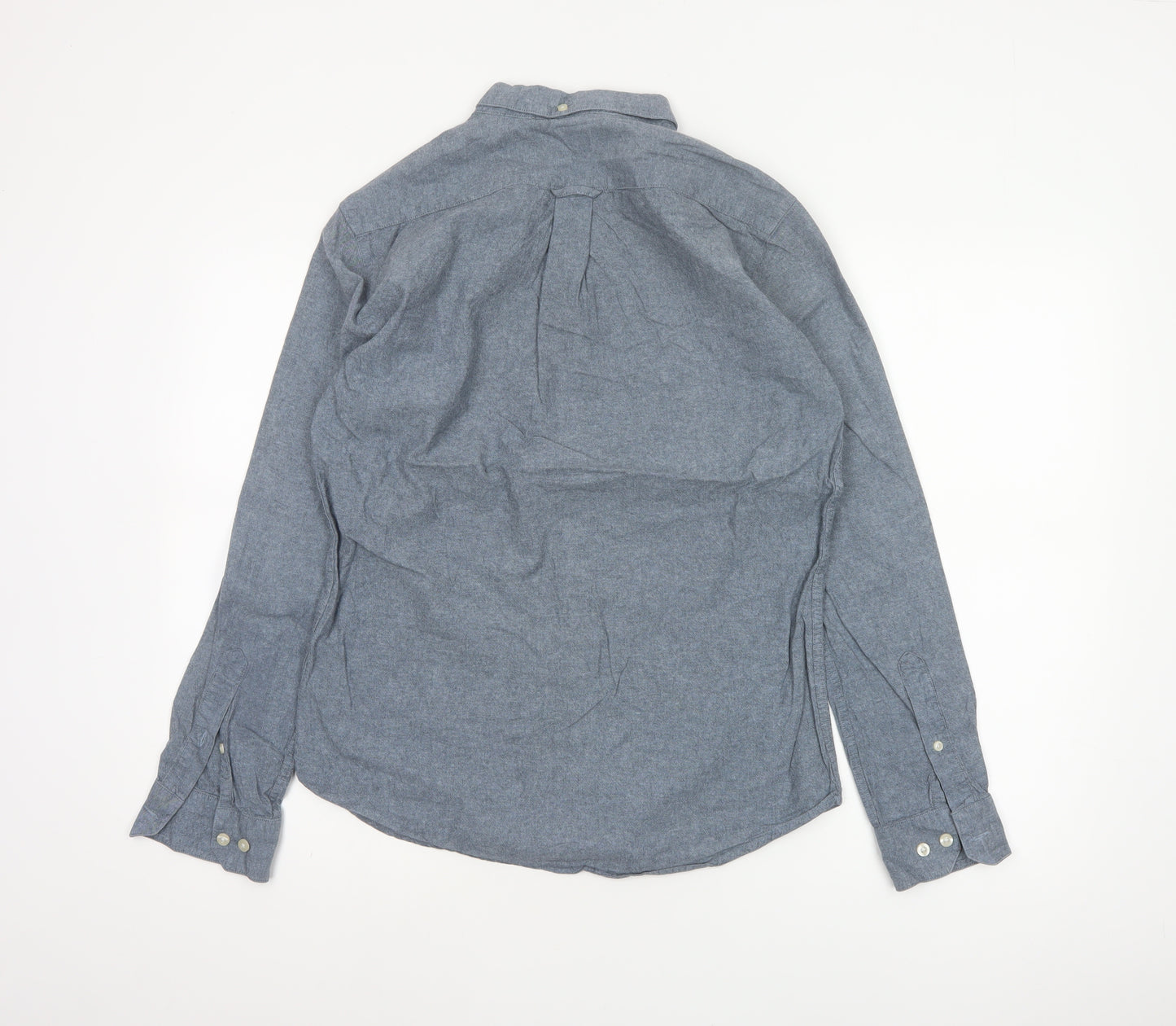 Farah Men’s Blue M Cotton Button-Down Long Sleeve Casual Shirt