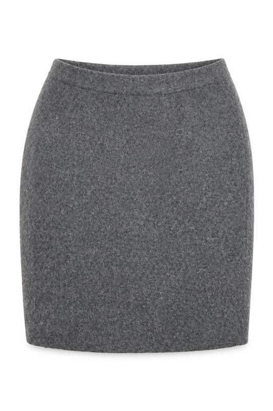 Zara Women Grey S Knit Pencil Mini Skirt High Rise Stretch