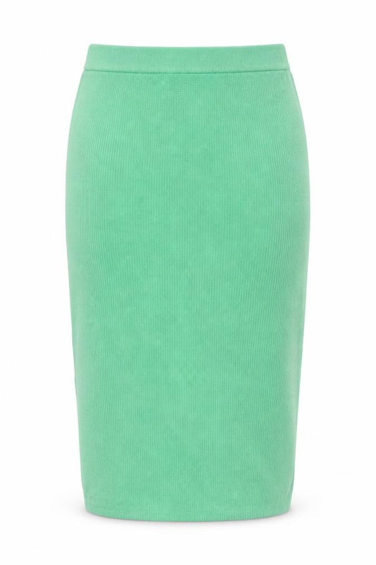 Marks and Spencer Women Green L Ribbed Knit Pencil Midi Skirt
