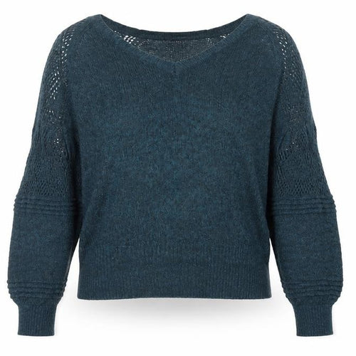 Next Women’s Green Size 14 Open Knit Raglan Sleeve Pullover Jumper