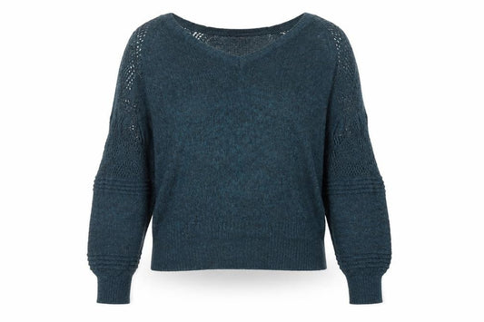 Next Women’s Green Size 14 Open Knit Raglan Sleeve Pullover Jumper