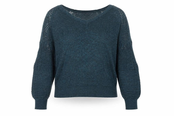 Next Women’s Green Size 14 Open Knit Raglan Sleeve Pullover Jumper