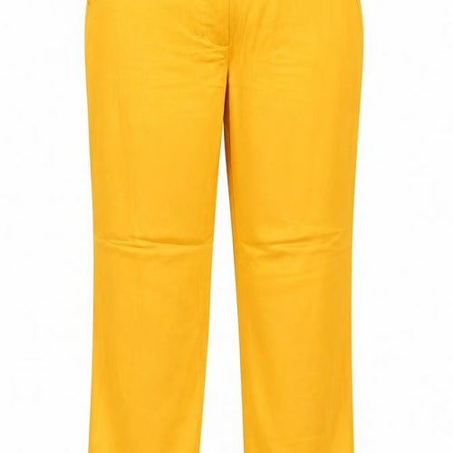Massimo Dutti Women Yellow UK 14 Straight Leg Tailored Dress Trousers