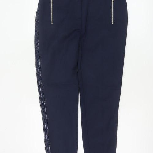 Next Women’s Blue UK 10 Regular Tapered Trousers Zip Pockets