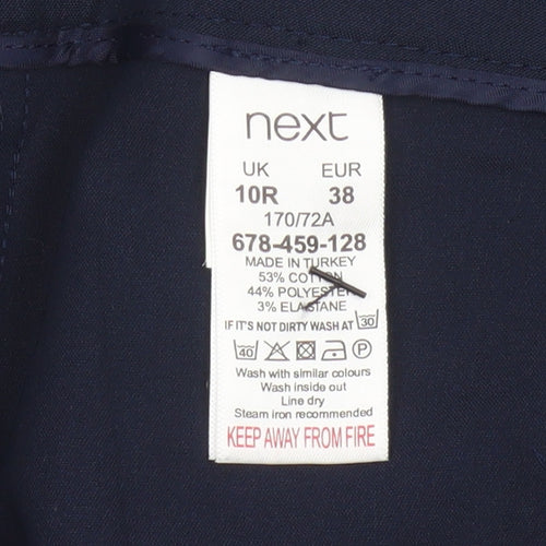 Next Women’s Blue UK 10 Regular Tapered Trousers Zip Pockets