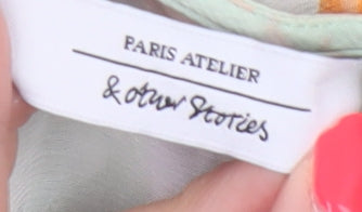 & Other Stories Women Green Floral UK 12 Fit & Flare Chiffon Dress