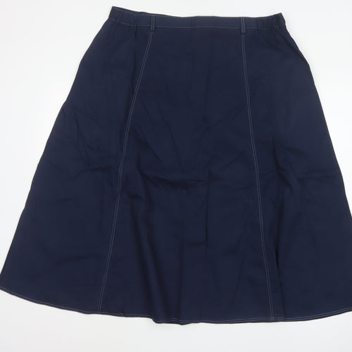 Country Collection Women’s Navy UK 20 Long A-Line Cotton Button Skirt