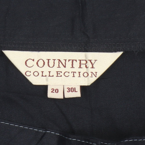Country Collection Women’s Navy UK 20 Long A-Line Cotton Button Skirt