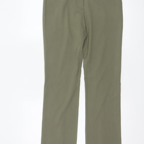Weekday Women’s Green UK 12 Slim Straight Tailored Ankle Zip Trousers
