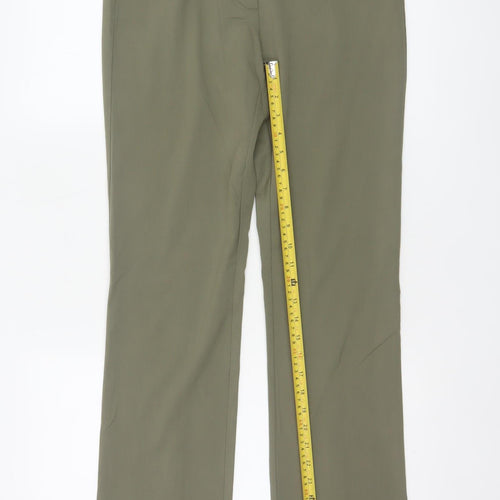 Weekday Women’s Green UK 12 Slim Straight Tailored Ankle Zip Trousers
