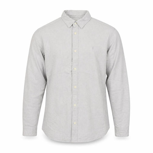 AllSaints Men Grey Small Cotton Long Sleeve Button-Up Casual Shirt