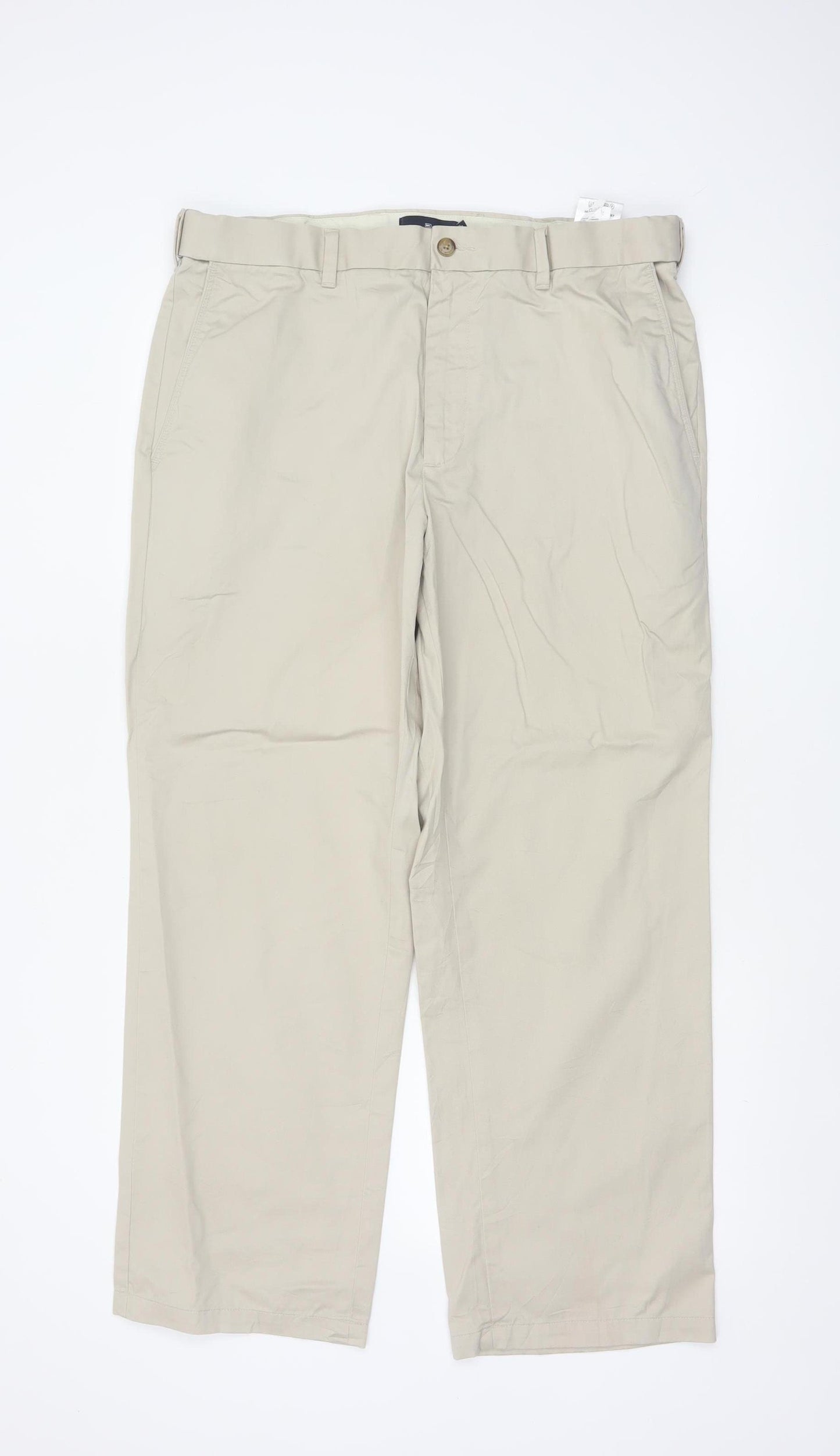 Blue Harbour Men’s Beige 36W 29L Cotton Straight Chino Trousers