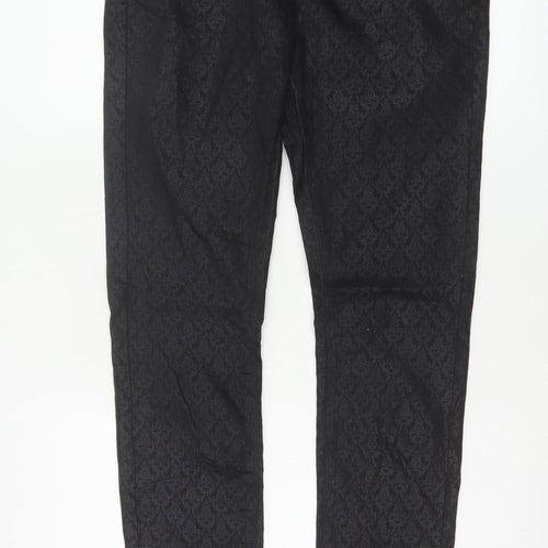 Wallis Women’s Black Floral Jacquard Skinny Jeggings UK 12